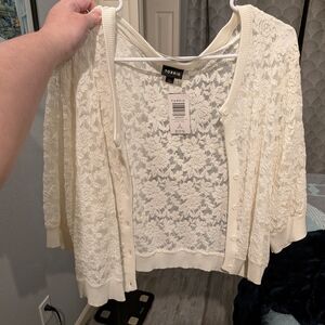 Torrid Women's Ivory Lace Cardigan